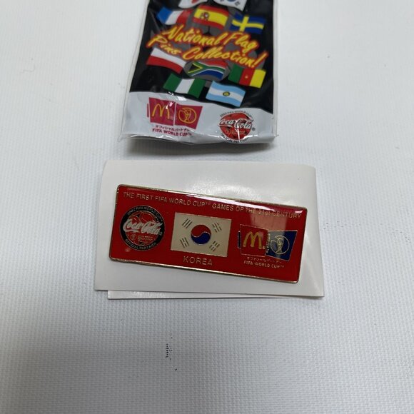 FIFA WORLD CUP 2002 Korea National Flag Pin McDonalds Coca Cola 1x2.5” - Picture 3 of 6